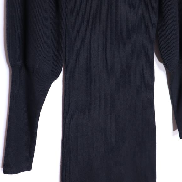 FRENCH CONNECTION NEW Joss Knit Mini Dress Black Bishop Sleeve Women's XS - Picture 3 of 10